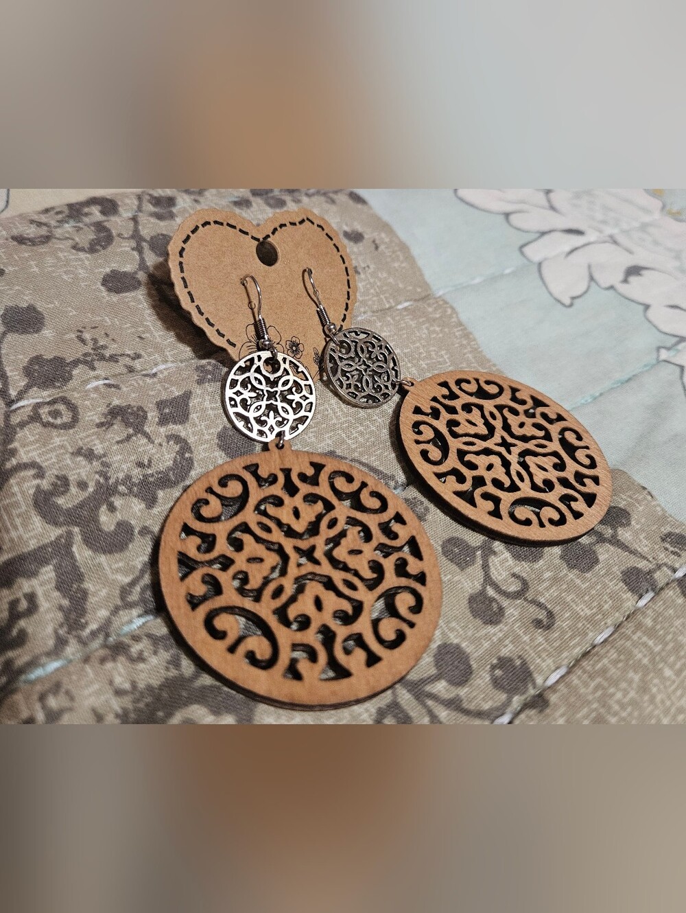 "Aanya" Wooden Boutique Earrings (last one)
